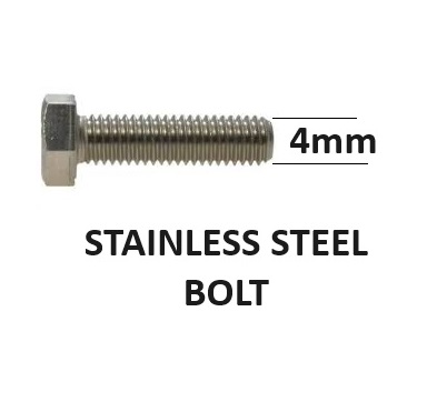 M4 Bolts Stainless Steel Grade 304 Metric Select Length